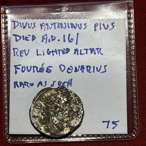 Roman Empire Divus ANTONINUS PIUS 138-161 AD. Fouree Denarius Light Alter Rare
