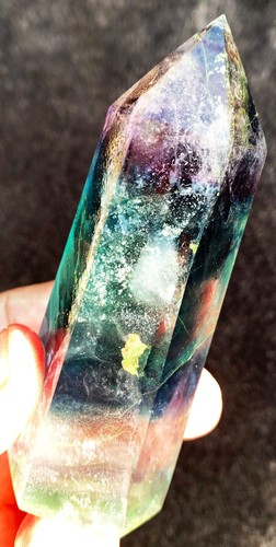 246,3 g ¡¡¡EXCELENTE!!! Punto de cristal de cuarzo fluorita natural curación realista ie3423 - Imagen 15 de 16