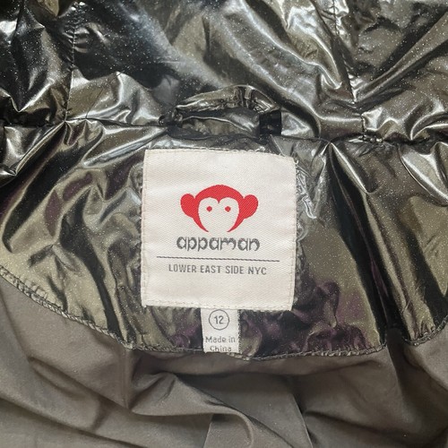 Abrigo Hinchado Appaman Niñas en Negro Brillo Talla 12 Plumón Relleno Chaqueta de Invierno - Imagen 14 de 17