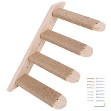 Wall Mounted Cat Climbing Shelf,Cat Stairs Ladder Furniture,Wooden Four Step Cat