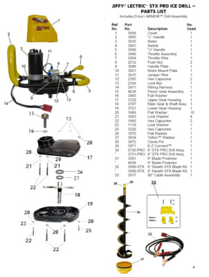 ELECTRIC JIFFY ICE AUGER MOTOR COVER 3909 WITH STICKERS - Main Image