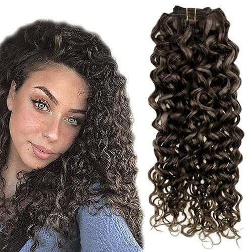 Extension Capelli Lunghi Ricci Capelli Umani Evidenzia Capelli Biondi Naturali Tessuto 100g - Foto 3 di 48