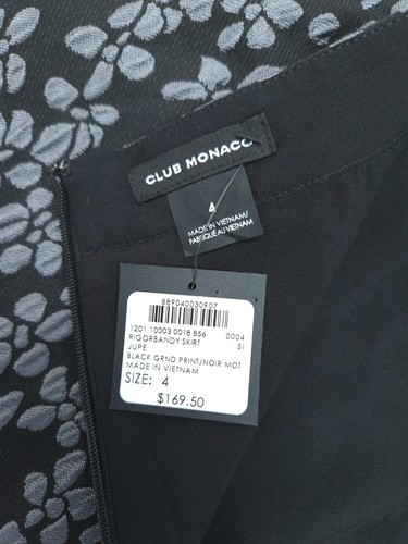 Falda para mujer Club Monaco talla 4 Rigorbandy Jupe negra gris nueva con etiquetas $169,50 - Imagen 5 de 6