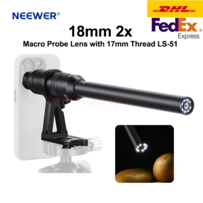 NEEWER LS-51 18mm 2x Macro Probe Lens Wide-angle phone additional lens w/ 2: 1