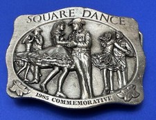 Vintage 1985 Square Dancing Commemorative Belt Buckle By Arroyo Grande