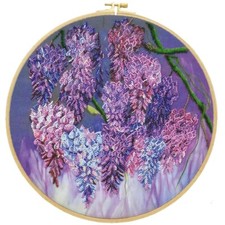 Bead Embroidery Kit Wisteria Flowers Beaded stitching DIY Abris Art