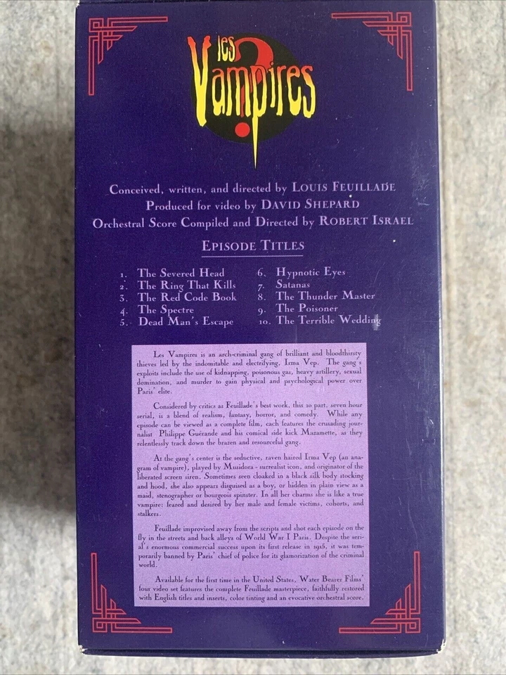 LES VAMPIRES Classic Silent Serial Irma Vep VHS - Image 2 of 3