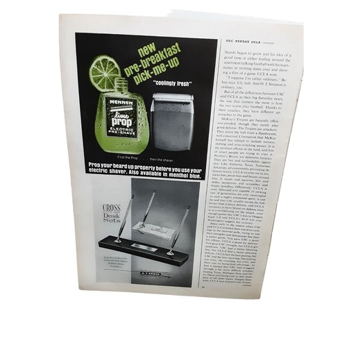 1967 Mennen Lime Prop Pre Shave Cross Pen Desk Set vintage Original Print ad
