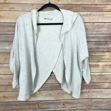 Zella Sweater Girls L Cross Back Cardigan Dolman Sleeve Open Front 3/4 Sleeve