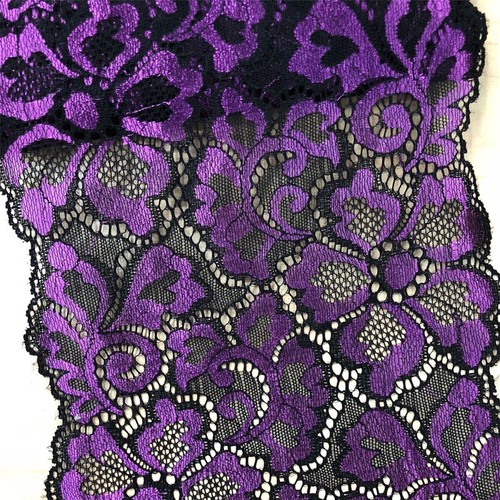 18cm Wide Stretch Elastic Flower Lace Trim Embroidered Ribbon DIY Sewing Craft - Afbeelding 21 van 21