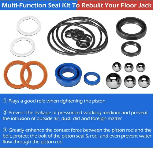 Hydraulic Repair Seal Kit 2-Ton Floor Jack Seal Kit for2015,2150,328.12000/12001 - Picture 5 of 8