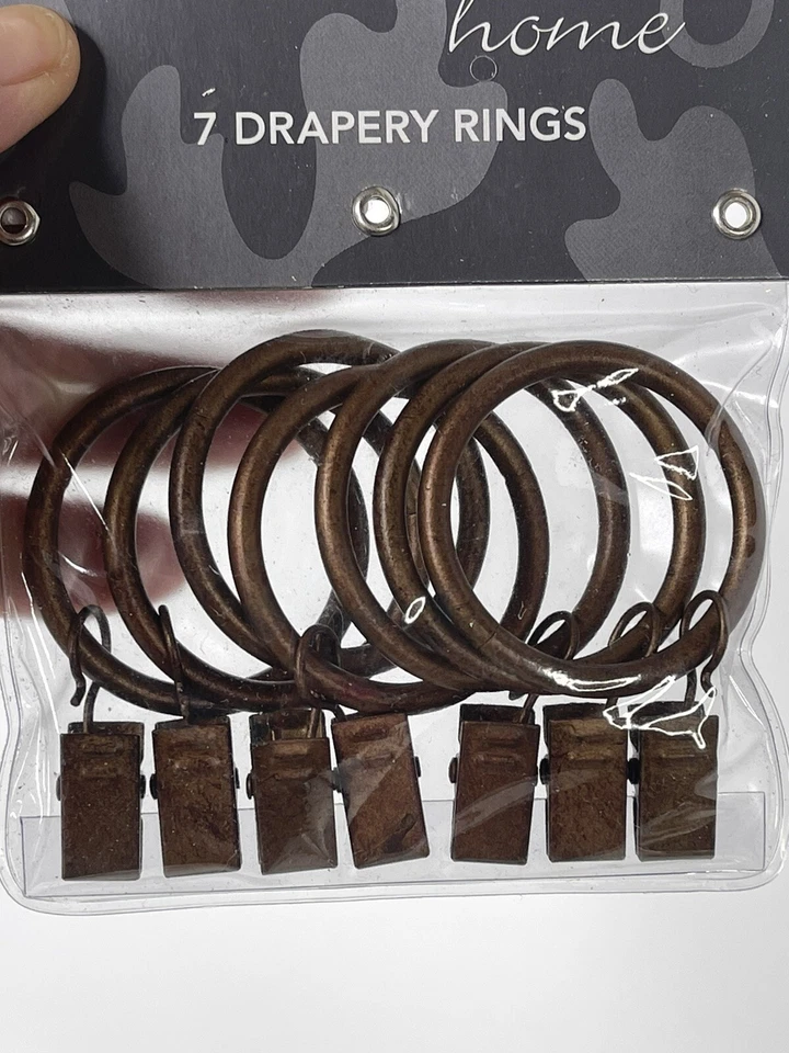 Croscill Home Lote 4 Paquetes de 7 Total 28 Anillos Cortinas Metal Bronce Clips Nuevo Foto 3 de 4