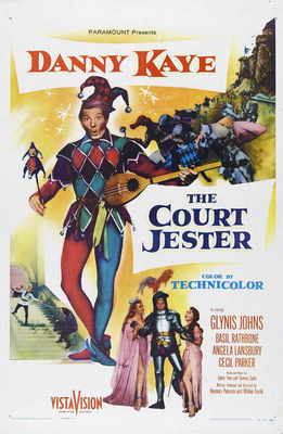 THE COURT JESTER Movie POSTER 27x40 B Danny Kaye Glynis Johns Basil Rathbone