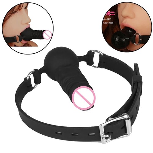 Sexy Silicone Mouth Plug Ball Gag BDSM Bondage Slave Restraint Fetish Adult Game - Picture 2 of 11