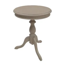 Carolina Classic Leeann Pedestal Accent Table in Weather Gray
