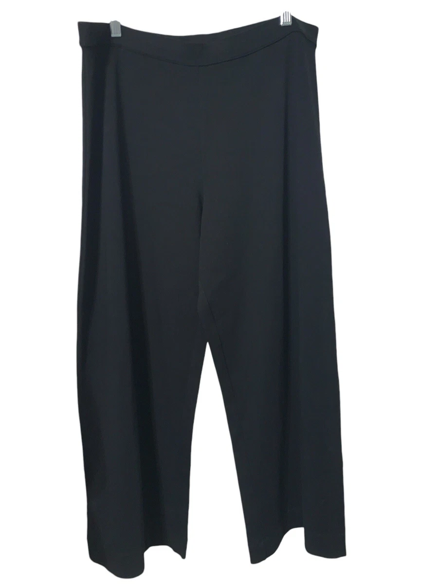 Pantalone largo pantapalazzo donna nero elasticizzato elegante italy m