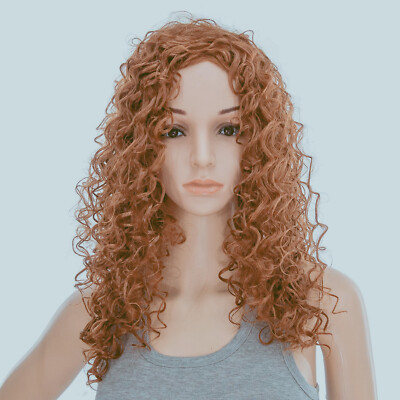 Long Loose Curly Wig Full Wigs Auburn Brown Curly Wigs for