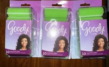 GOODY 10 Count Large Green Foam Rollers Hair Curlers 2015 New Set of 3 /30 Total