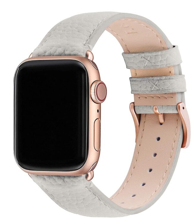 Fullmosa compatible Apple iWatch band 38mm leather Ivory White