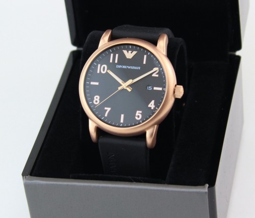 NEW AUTHENTIC EMPORIO ARMANI LUIGI BETA ROSE GOLD BLACK MEN'S AR11097 WATCH  723763262637 | eBay