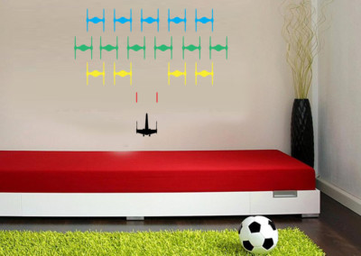 Star Wars Space Invaders Vinyl Wandaufkleber Kunst Retro Gaming Original Kinderzimmer