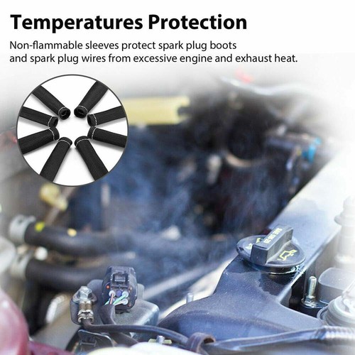 8PCS 2500° Spark Plug Wire Boots Protector Sleeve Heat Shield Cover For LS1/LS2 - Picture 8 of 15