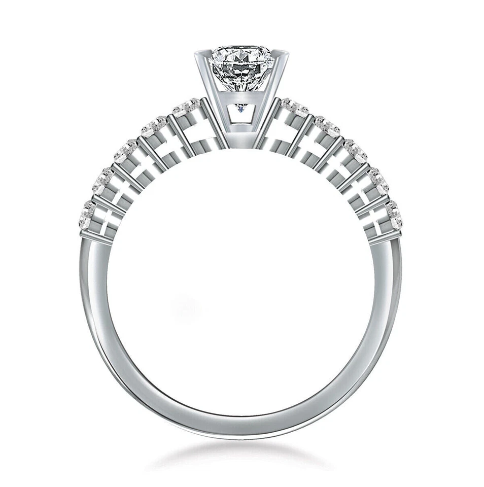 ANILLO DE PLATA MOISSANITA DIAMANTE ESMERALDA AMARILLO DORADO BLANCO VVS1+=TALLA 8 Foto 3 de 3