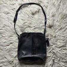 Coach 9946 Nicholas Drawstring Green Leather Bucket Crossbody Bag 