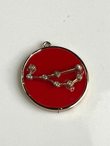 Red Enamel LEO Zodiac Charm Necklace - Picture 1 of 5