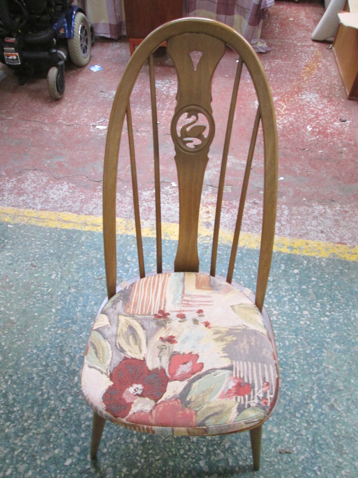 ERCOL Vintage Extending Dining Table with 4 Swan Back Quaker Chairs & Cushions eBay