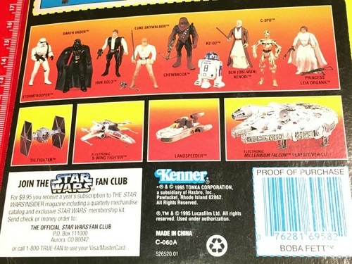 VINTAGE ORIGINAL 1995 TONKA / KENNER STAR WARS POTF BOBA FETT BLISTER CARD - Picture 5 of 10