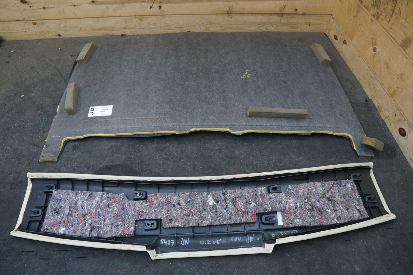 Set 2 Rear Headliner Tan Leather Black 51436959997 Rolls Royce Phantom 2003-2017