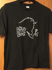 Beauty And The Beast  Beast Holding Rose Black Disney Shirt. L.
