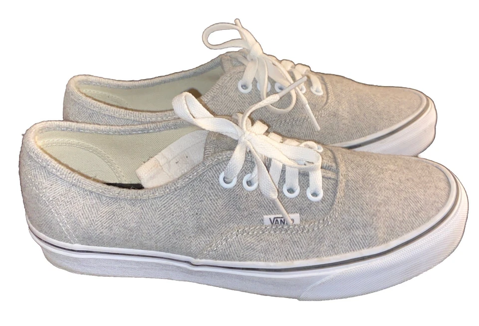 Vans White Asparagus Herringbone True White Shoes Men's 8.5 Womens 10 - Image 2 of 4