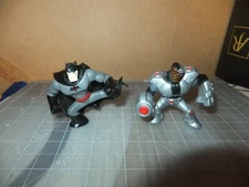 Lot of 2 DC Brave and the Bold Figures Batman and Cyborg