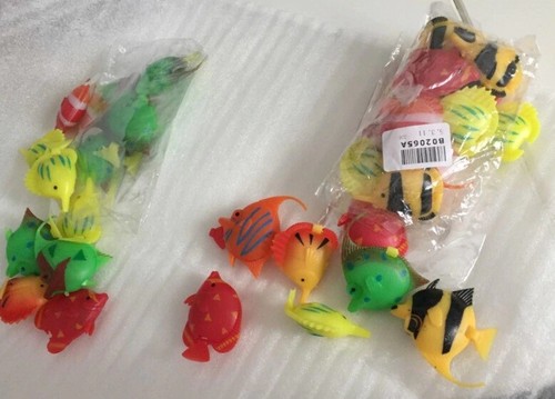 Plastic Fake Floating Artificial Fish Lot Small Tropical Simulation Aquarium New - Picture 10 of 12