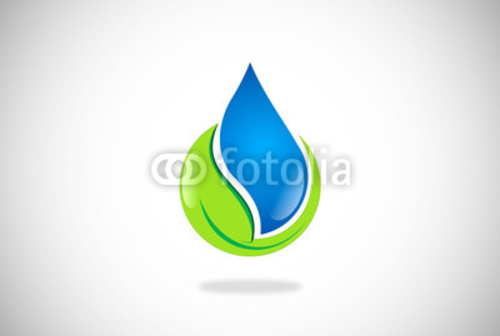 Bild auf Leinwand water and leaf natural vector logo Bild auf Leinwand water and leaf natural vector logo