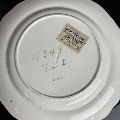 Antiker Adams Perlenbesteck Teller um 1830 England Staffordshire Rosen 8,5 Zoll breit - Bild 16 von 17