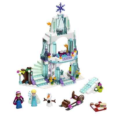 NIB Frozen Ice Palace Building Block Set with Elsa ,Anna , and Olaf Mini Figures
