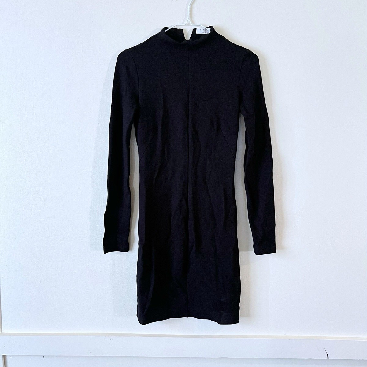 Aritzia Babaton Dress Black Long Sleeve Bodycon Ponte Knit Size 2
