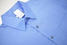 Geoffrey Beene Solid Light Blue Point Collar Dress Shirt Size: 16.5-34/35