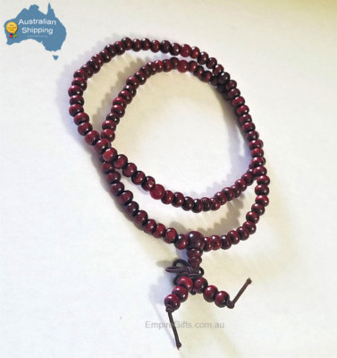 1 x 6mm Sandalwood Mala Bead Necklace 