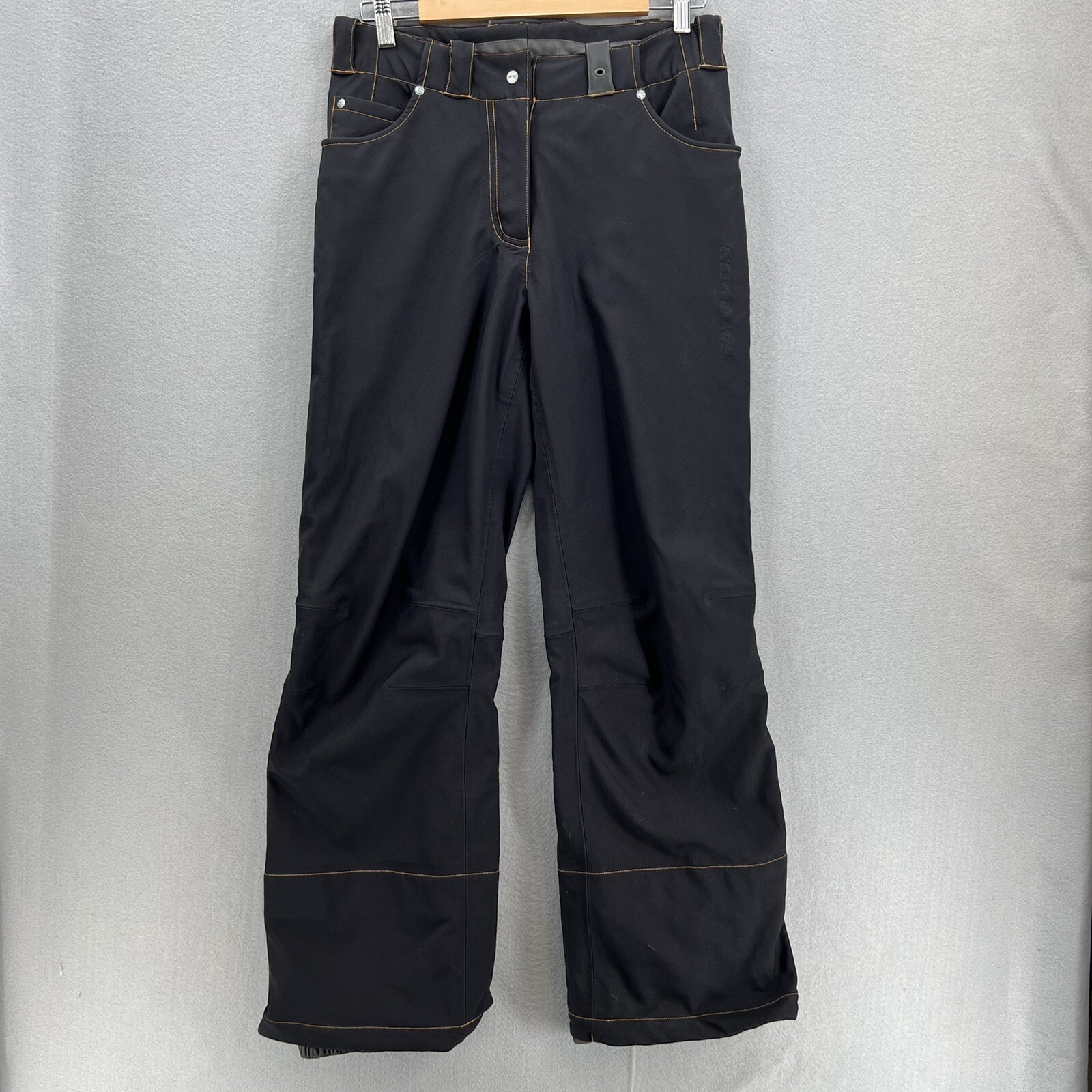 Pantaloni da sci Salomon donna neri da neve taglia media tasche foderati in pile impermeabili