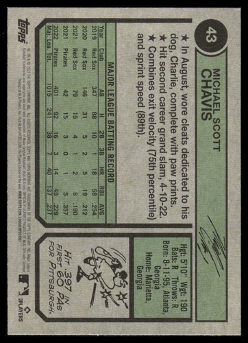 2023 Topps Heritage #43 Michael Chavis - NM+ - Picture 2 of 2