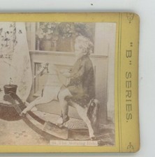 The Morning Ride Rocking Horse Children Genre Stereoview