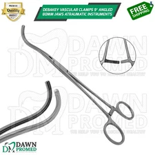 Debakey Vascular Clamps 9″ Angled 80mm Jaws Atraumatic Surgical Instruments