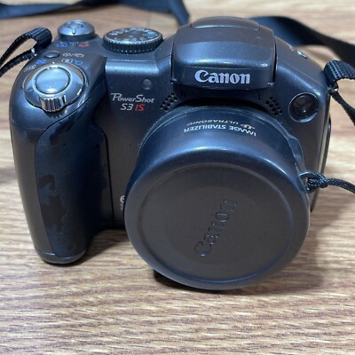 Canon PowerShot S3 IS 6.0MP Digital Camera - Black AS-IS