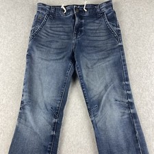 Cat Jack Skinny Jeans Girls 12 Blue Denim Drawstring Waist Pockets Stretch