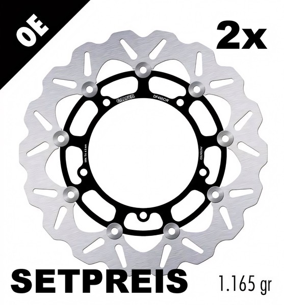 Bremsscheibe Set Galfer 2X DF495CW Wave® Schwimmend Vorne 300X5Mm FüR Yamaha Yzf-image