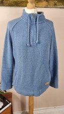 Weird Fish Pale Blue Waffle 1/4 Quarter Zip Pullover 12 Womens